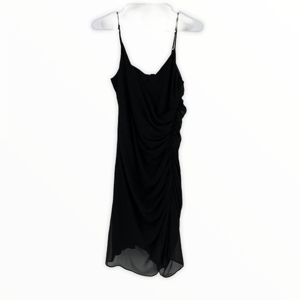 Rebecca Minkoff Dress Kinsley Black Sleeveless Ruched Shirred Mini - Picture 4 of 12